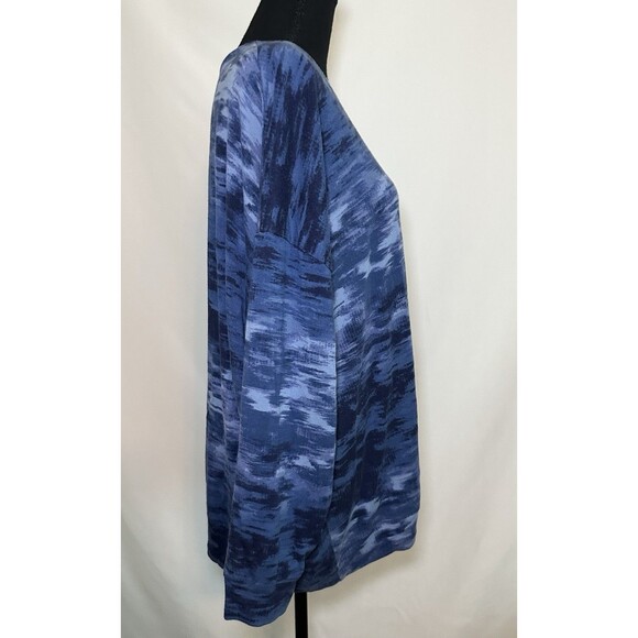Athleta Balance Printed Pullover Sweatshirt Blue Women's Plus Size 1X‎ - Picture 4 of 11